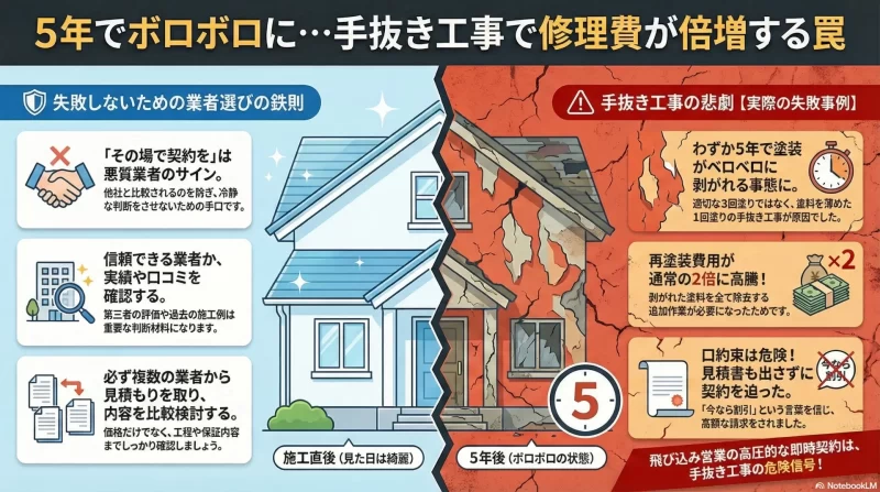 5年でボロボロに・・・手抜き工事で修理費が倍増する罠