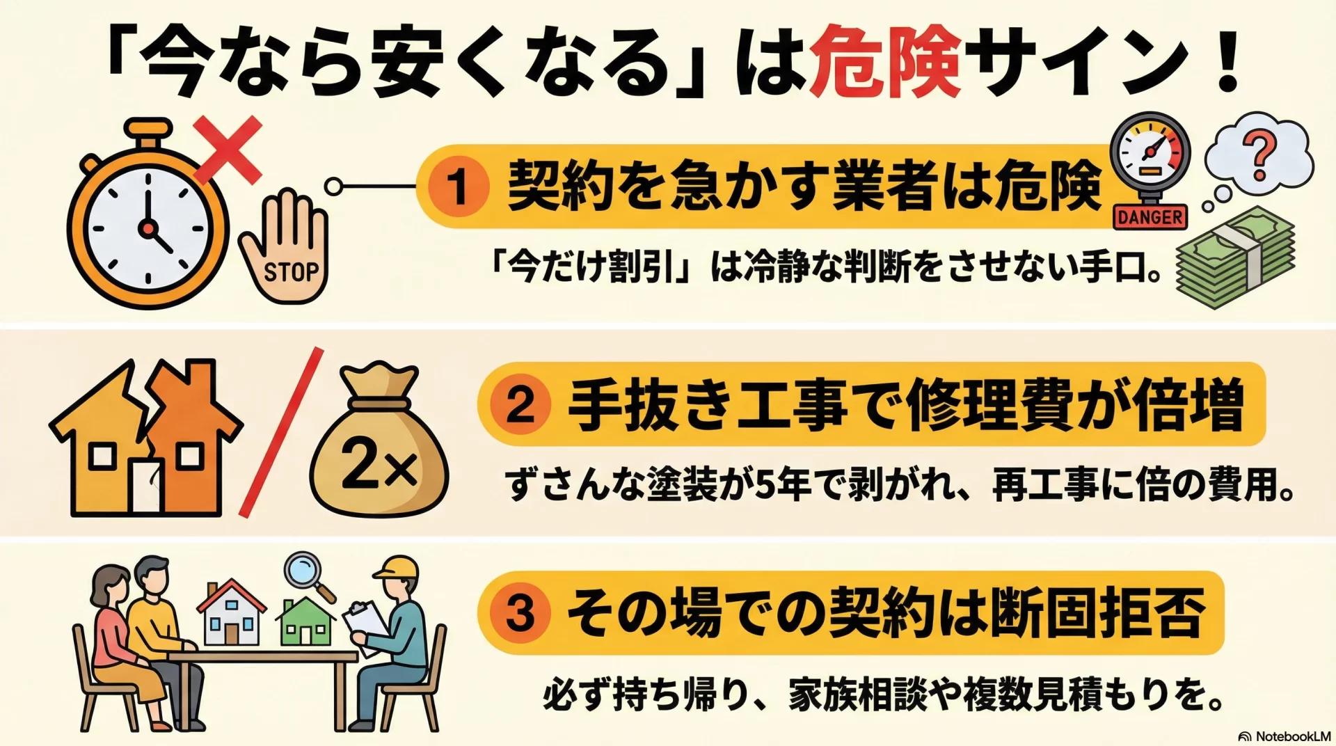 今なら安くなるは危険サイン